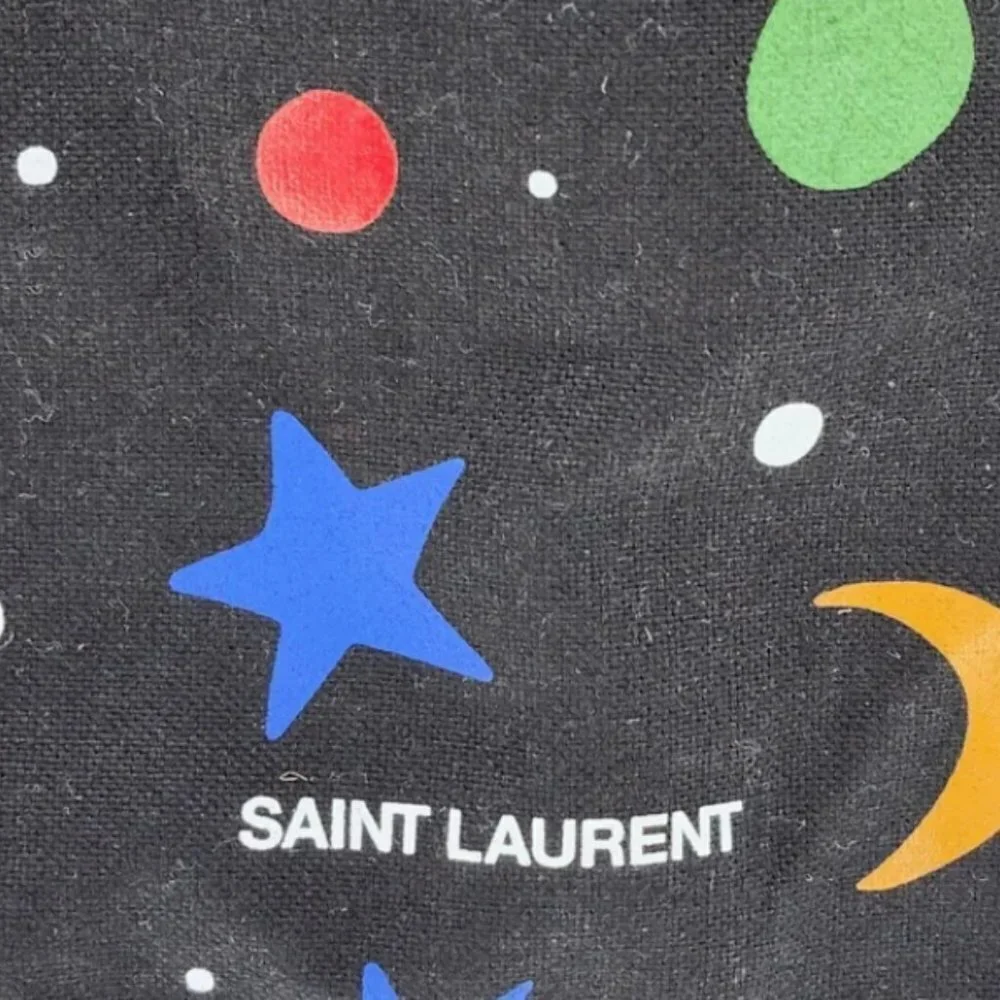 Saint Laurent Women's 100% Cotton Moon Crescent Tote Bag Made in Italy